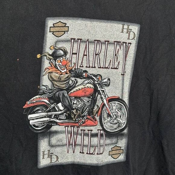 Y2K Harley Davidson Joker Clown T Shirt XL - Picture 3 of 8